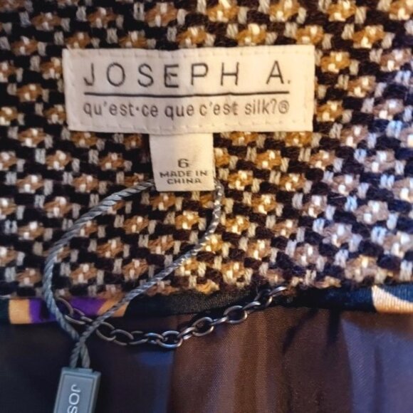 JOSEPH A. TWEED COLLARLESS FULLY LINED BLAZER SIZE 6 NWT - Picture 6 of 9